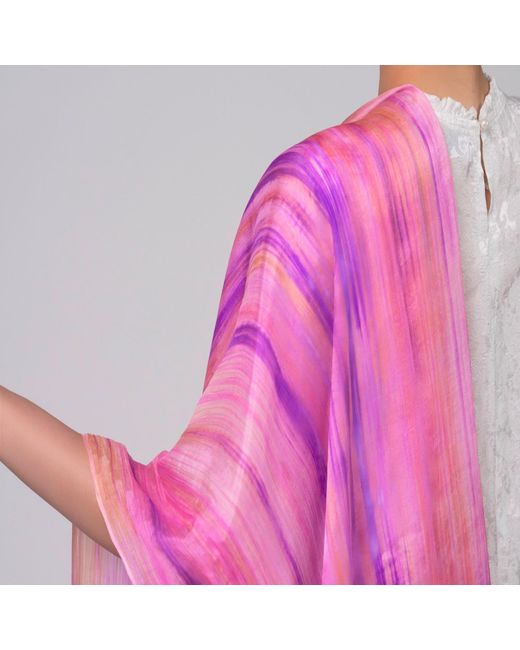 Silk and Bears Purple Rose Orchid Brushstroke Habotai Silk Scarf – Hand-Dyed Mulberry Silk