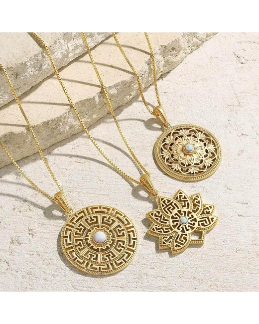 Karma and Luck Metallic Awakened Light Opal Lotus Necklace