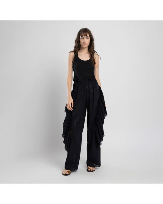 ARTISTA Black Drip Frill Pants