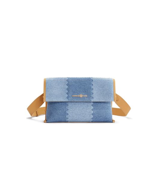 Orange Cube Blue Square Stitch Messenger Bag