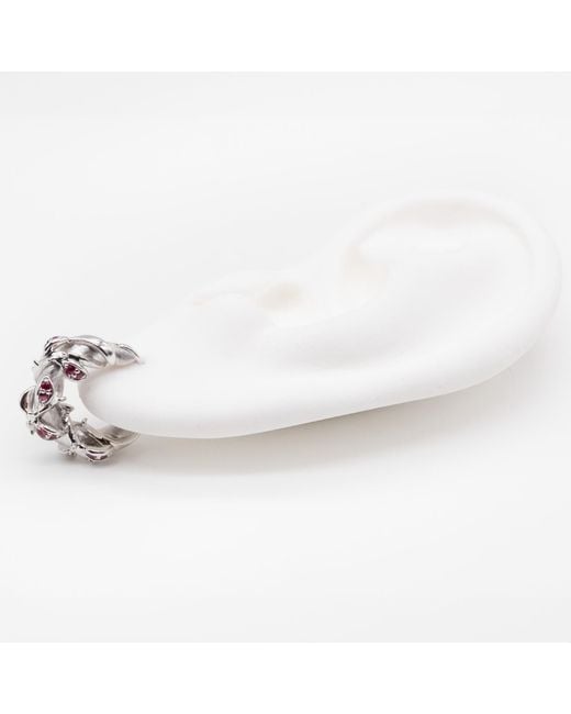 Kasun Metallic Enchanted Ruby Forest Hoop Earring