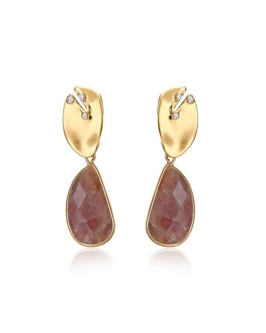 Rare Matters Jewelry Metallic Golden Leaf Drop Earrings