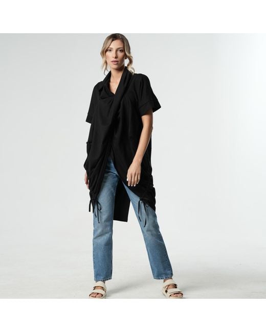 Metamorph Black Extravagant Draped Tunic