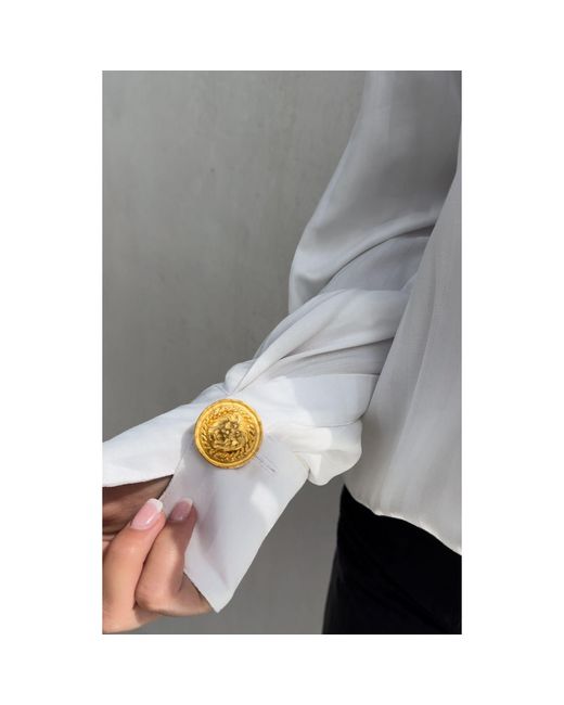 LAHIVE White Alexis Button Down Blouse