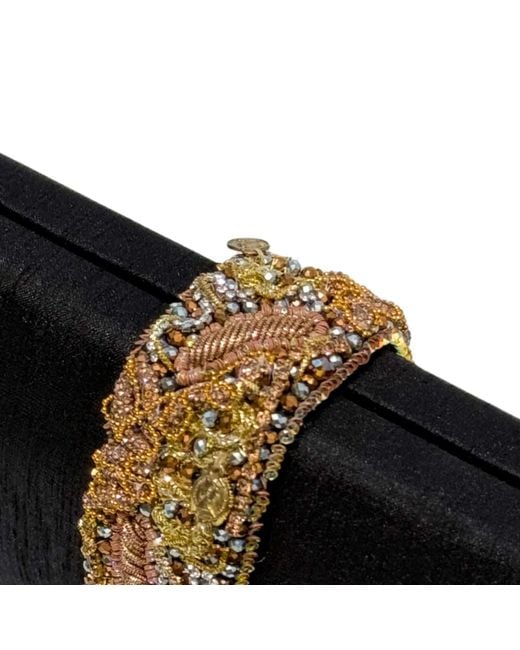 Simitri Black Heirloom Beaded Fringe Clutch
