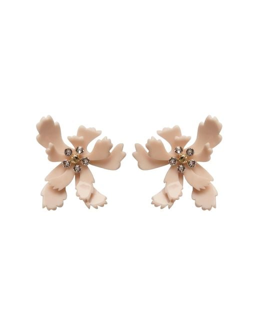 Gissa Bicalho Pink Neutrals Acrylic Handmade Earring Flower Bee Nude