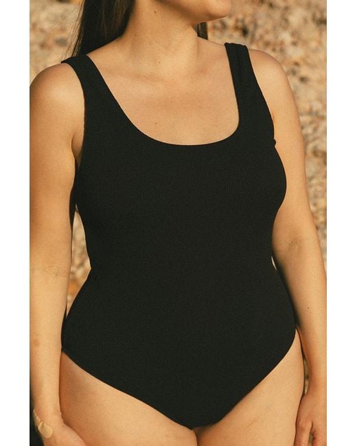 Aqva Swimwear Black Balmins One-Piece Swimsuit