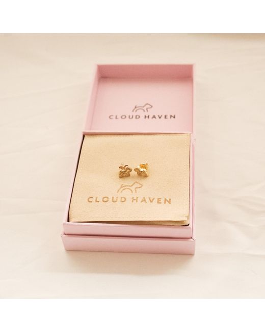Cloud Haven Brown Logo Stud Earrings