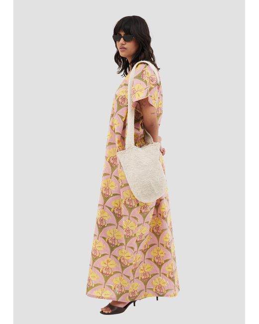 Manuela Cabrales Metallic Trianae Block Print Kaftan