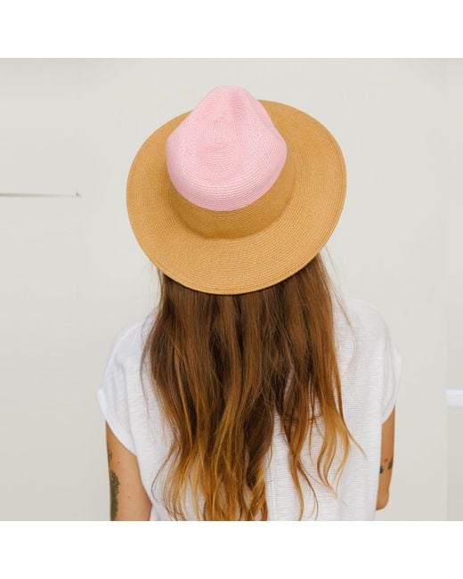 Justine Hats Neutrals Japanese Paper Fedora Hat in Pink | Lyst UK