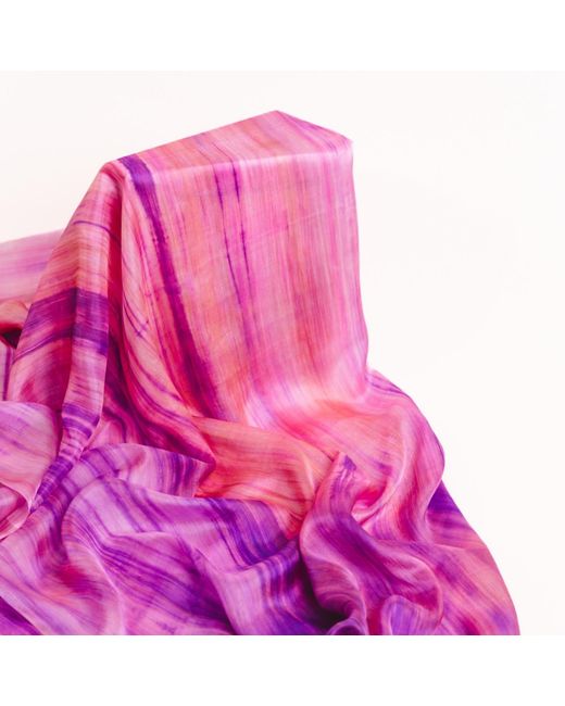Silk and Bears Purple Rose Orchid Brushstroke Habotai Silk Scarf – Hand-Dyed Mulberry Silk