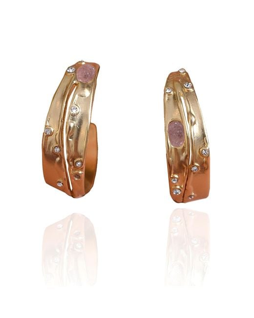 Rare Matters Jewelry White Gemstone Hoop Earrings
