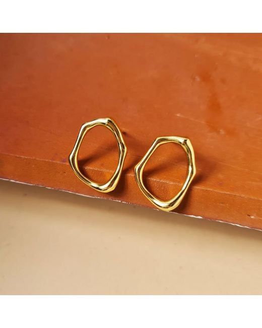 Janus Edinburgh Metallic Plated Sterling Oval Forth Stud Earrings