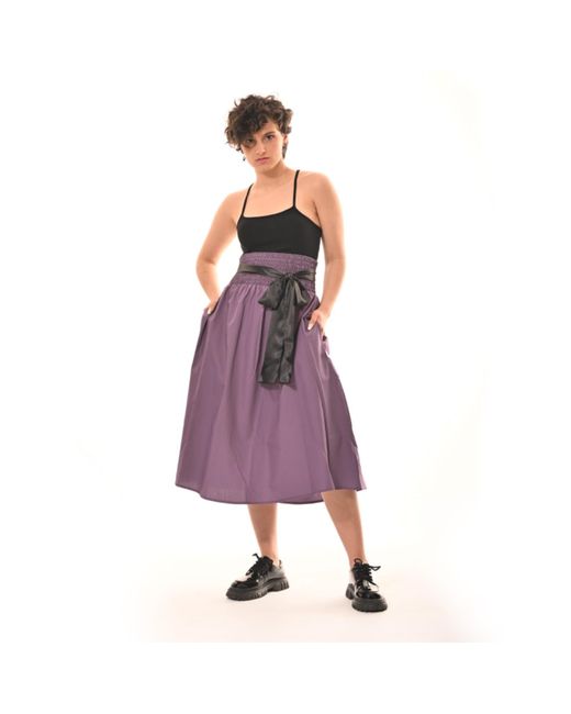 Frock Tales Purple Orchid Midi Skirt With Pockets