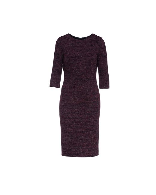 Conquista Purple Woollen Aubergine Winter Fitted Dress