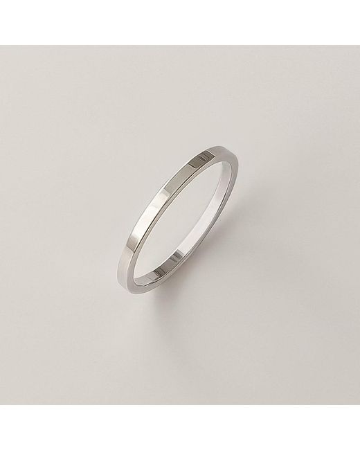 Cote Cache White Classic Flat Band Ring