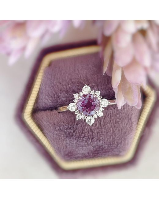 Azura Jewelry New York Blue Desert Blossom Alexandrite Ring Vermeil