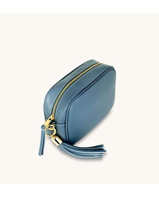 Apatchy London Blue The Tassel Denim Leather Crossbody Bag