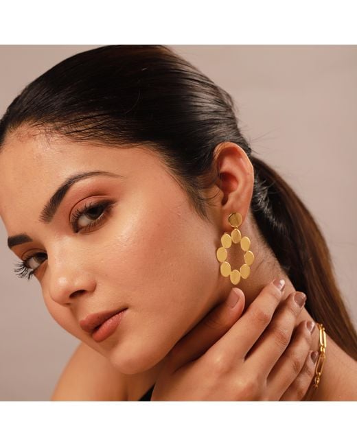 GEM BAZAAR Metallic Sun Disc Earrings