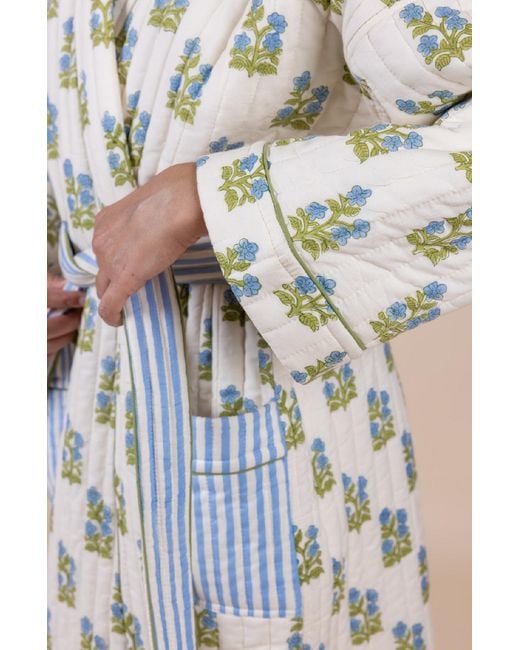 Mooch Cotswolds Metallic Quilted Luxury Cotton Dressing Gown Robe