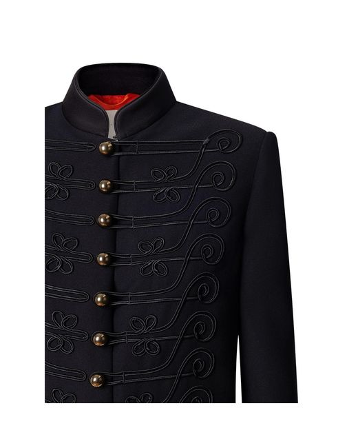The Extreme Collection Black Military Blazer With Embroidery