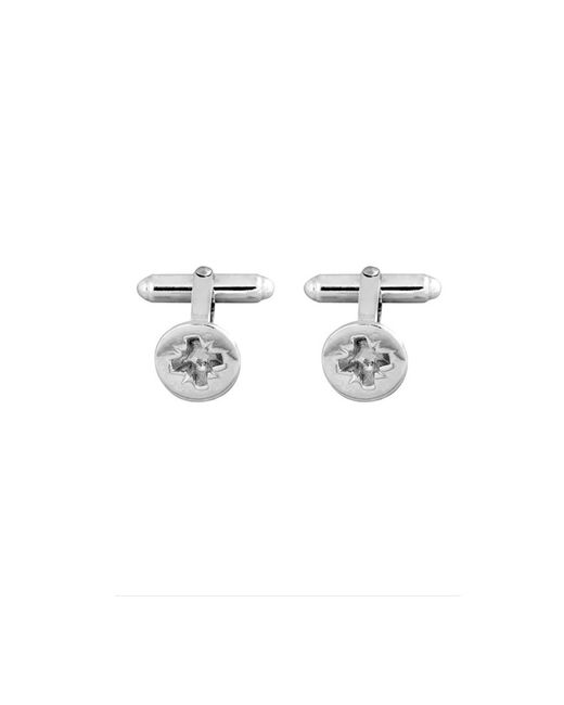 Edge Only Metallic Phillips-Head Screw Cufflinks Sterling for men