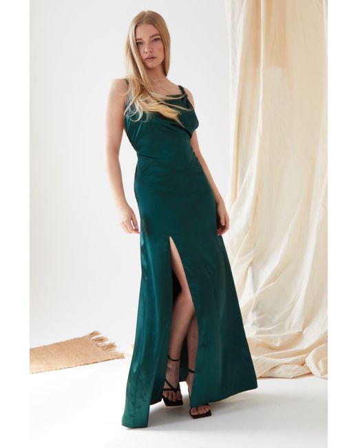 Sarvin Green Backless Maxi Dress