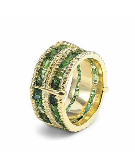 German Kabirski Yellow Tartine Raw Garnet Band Plated Ring