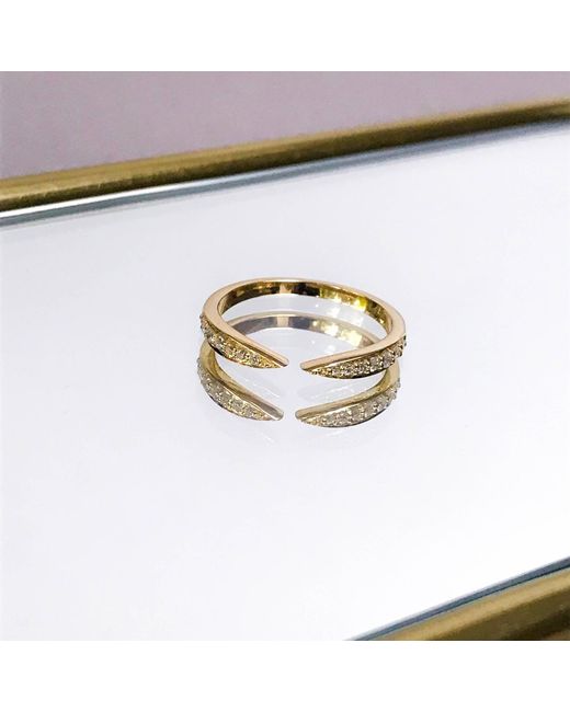 Zohreh Natural Diamond Open Ring 9K