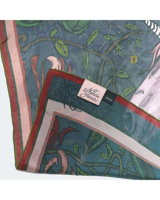 Natalia Petruch Green Mystic Rabbit Silk Chiffon Scarf