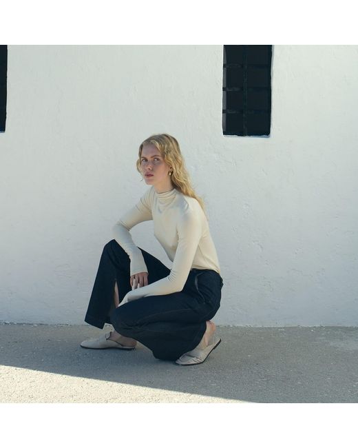 NAZLI CEREN White Neutrals Jenn Rollneck Sweater
