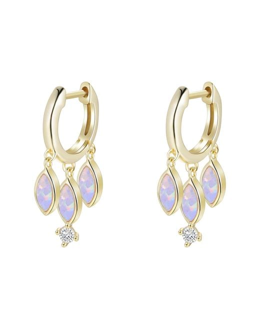 KAMARIA Metallic Opal Boho Shaker Huggie Earrings