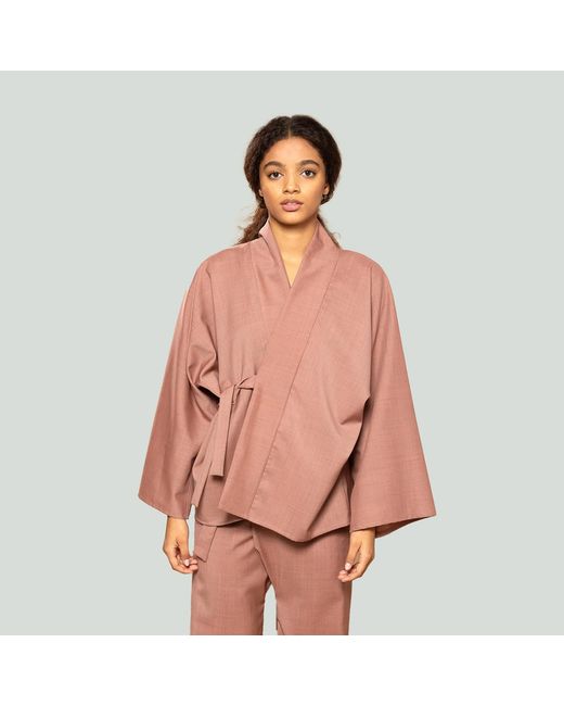 MOE Brown Rose Wool Jacket Reversible