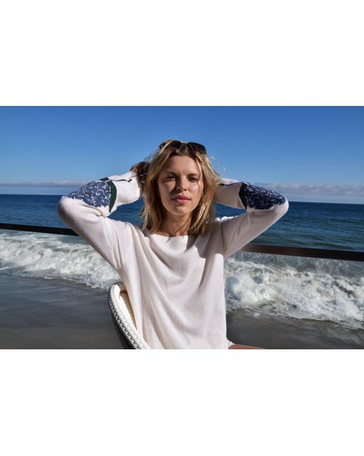 Catnip and Seaweed White Hydrangea Cashmere Sweater