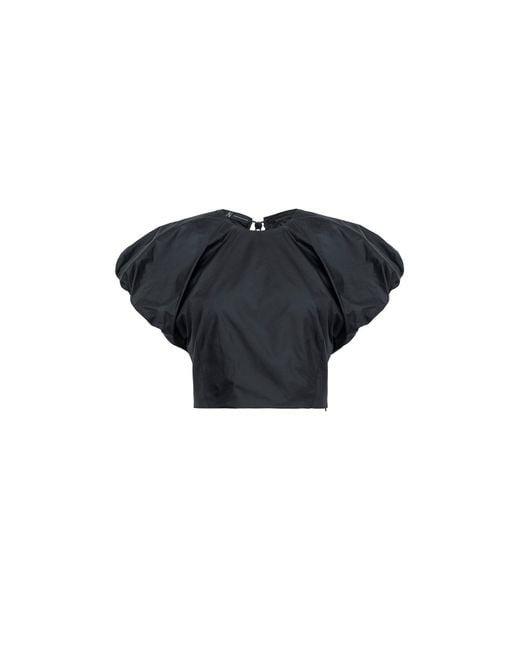 Audrey Vallens Black All-Gen Gathers And Volume Top