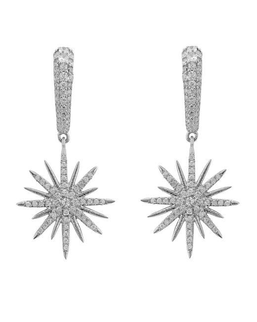 Latelita London Metallic Star Burst Drop Earrings