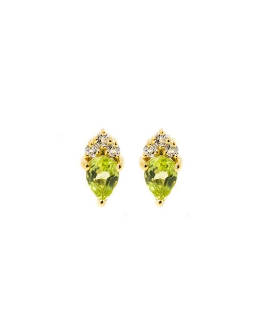 NASI SILVER Yellow Pear Atarah Studs- Peridot & Topaz