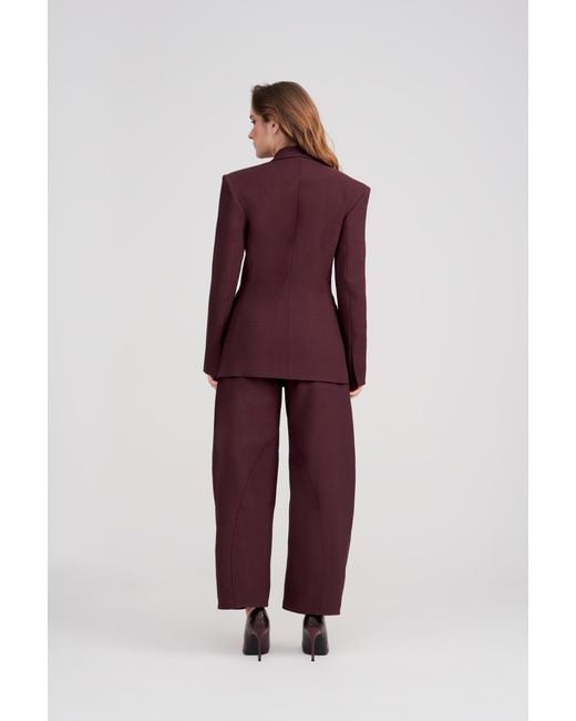 Icon Leva Purple Kaia Tailored Double Breasted Blazer Jacket