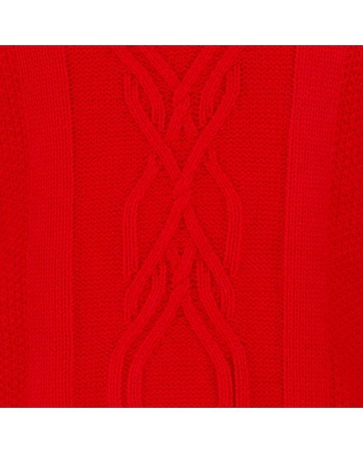 Boutique Kaotique Red Knitted Cutout Long Sleeve