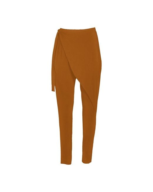 carlton jones Brown Bamboo Wrap Pant