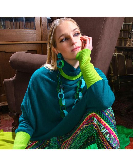 Beatrice von Tresckow Green Jade Cashmere Roll Neck Jumper