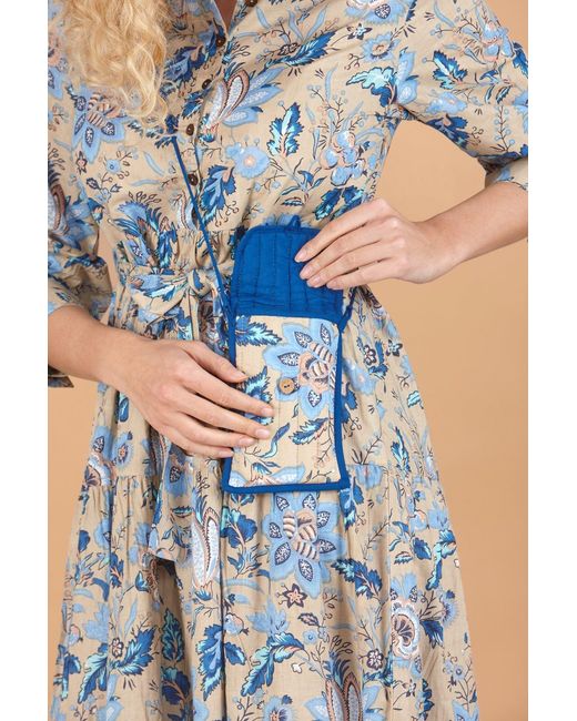 Inara Blue Lotus Crossbody Phone Bag