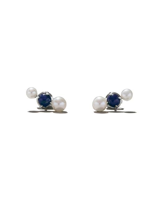 Onia Blue Pearl & Lapis Cluster Tri-Studs