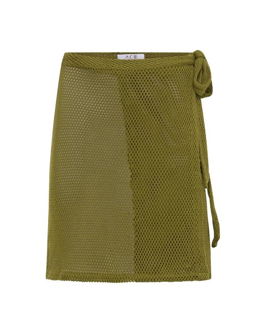 ARMS OF EVE Green Verona Mini Wrap Skirt