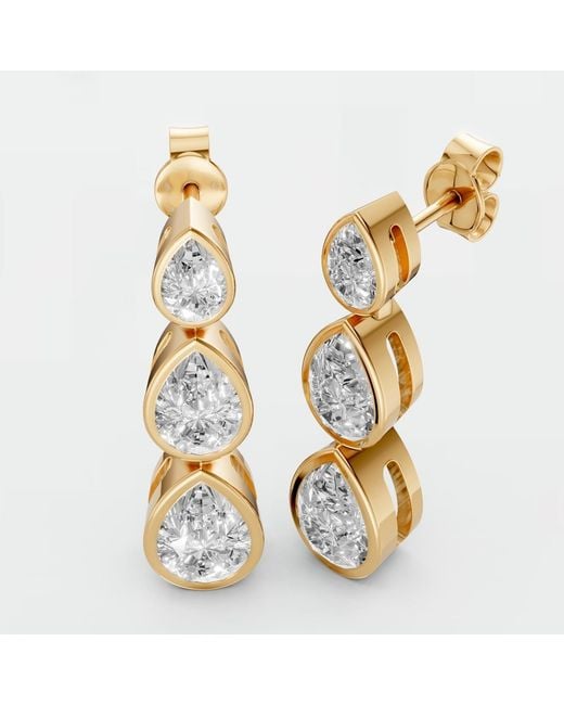 Aya Fine Jewelry Metallic 1.99 Cwt Pear Cut Lab Diamond Drop Earrings