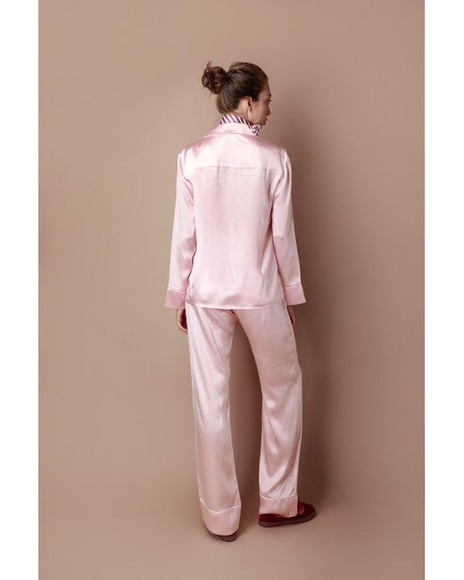 Favette Pink The Atelier Silk Pajama Set