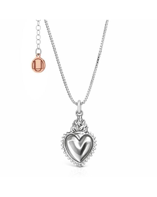 Unaloe Metallic Sterling Necklace With Heart Pendant – Timeless Elegant Jewelry For