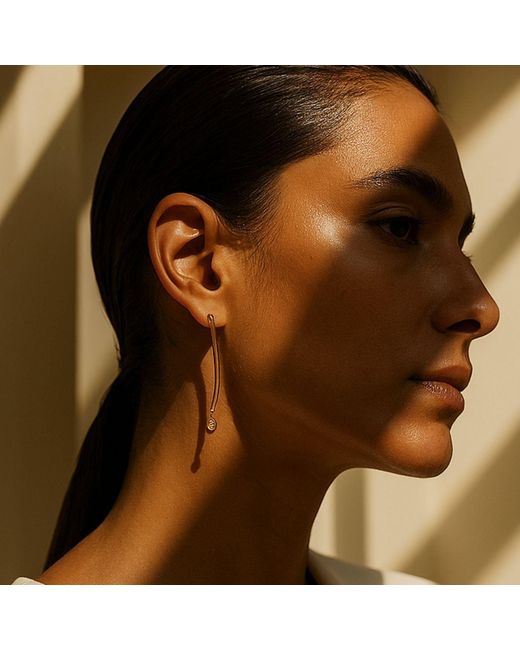 Lily Flo Jewellery Metallic Light Line Arc Earrings