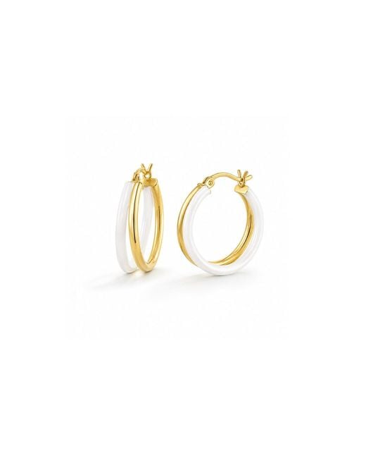 Gold & Honey Metallic Double Hoop Earrings
