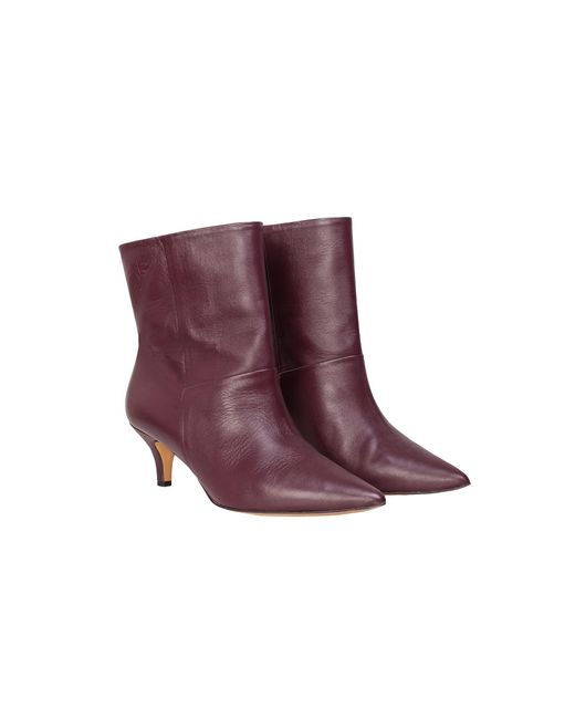 Mandragora Purple Leather Ankle Boots Puro
